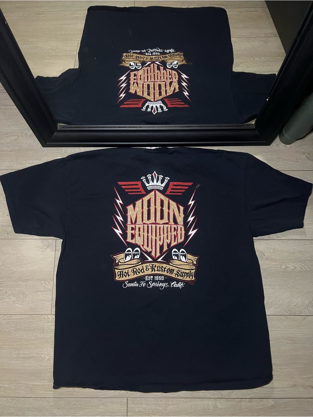 New Y2K 2010 Moon Eyes Equipped Hot Rod & Kustom Supply Santa Fe Springs Shirt